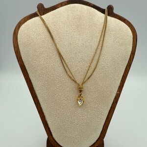 Givenchy Double Chain Heart Pendant